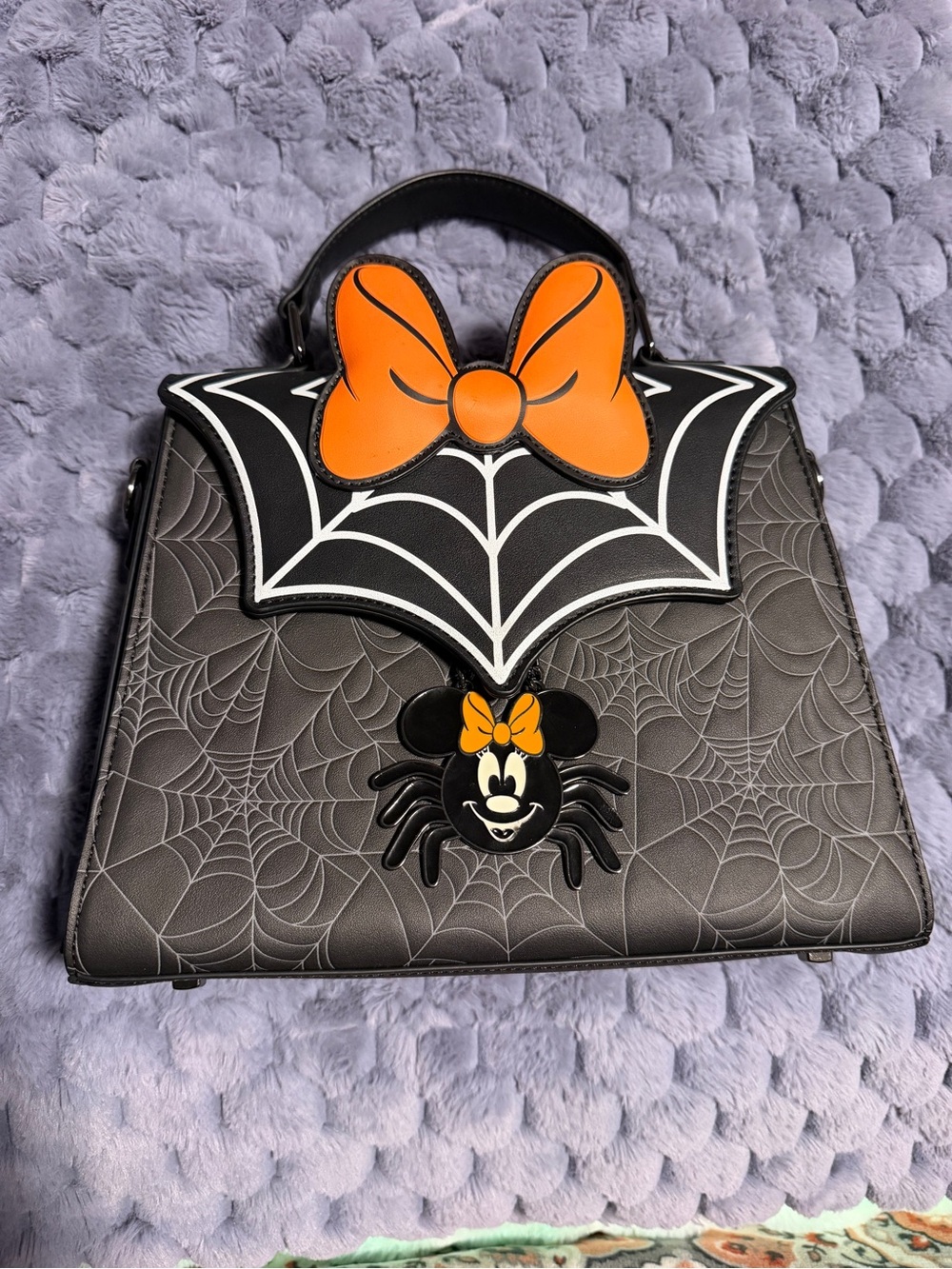 Loungefly Minnie Mouse Halloween Spider Web Crossbody